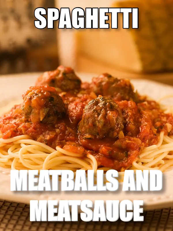 Spaghetti or Penne Meat Sauce and Meatballs